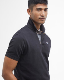 Tartan Pique Polo Shirt Black/Cedarwood