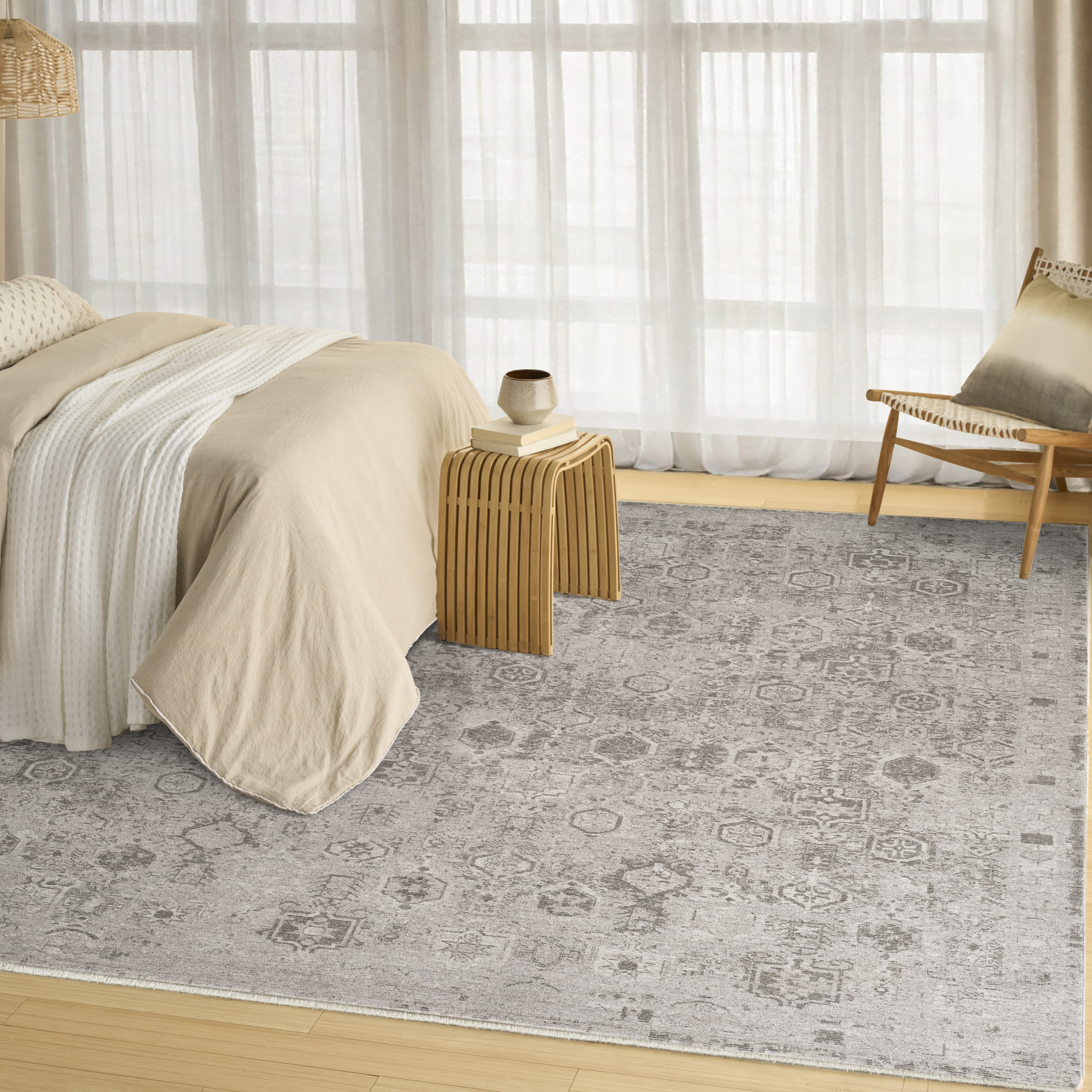 DKNY Pure Shades 7'10" x 9'10" Grey Vintage Indoor Rug