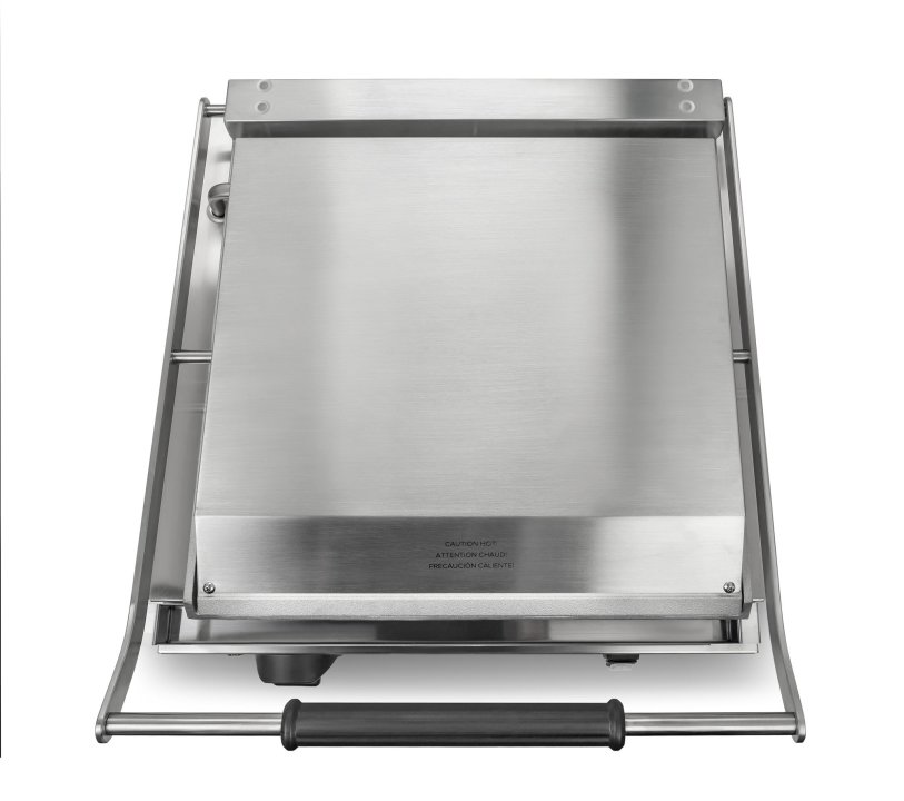 120-volt super-size panini sandwich grill with aluminum flat plates and NEMA 5-15P Plug