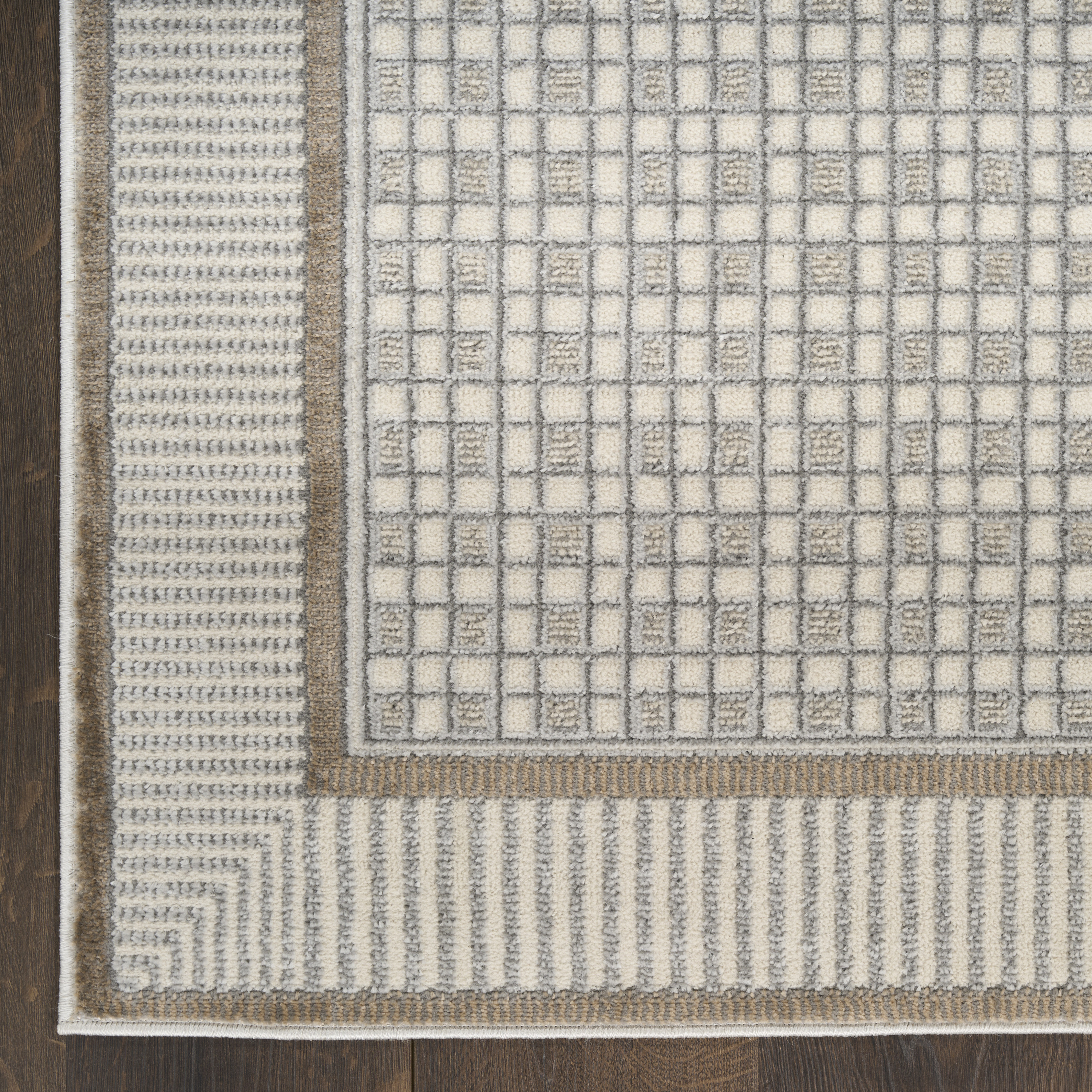Nourison Nordic 6' x 9' Ivory Grey Modern Indoor Rug