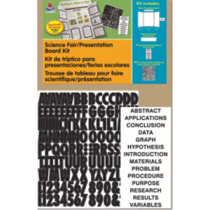 Presentation Board Kit, White, Includes Self-Adhesive Letters, 48" x 36", 1 Kit