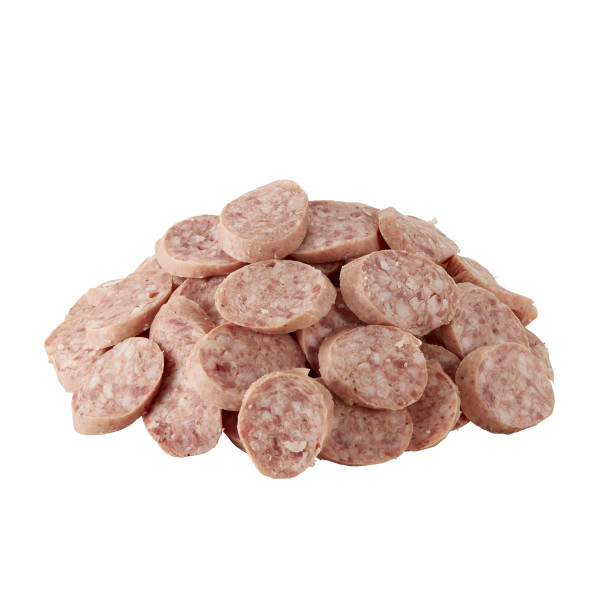 FONTANINI(r) Sliced Smoked Andouille Sausage, 8 pieces per oz, 3/5 lb . C1C0 - Front Center Out of Package (Hi Res)