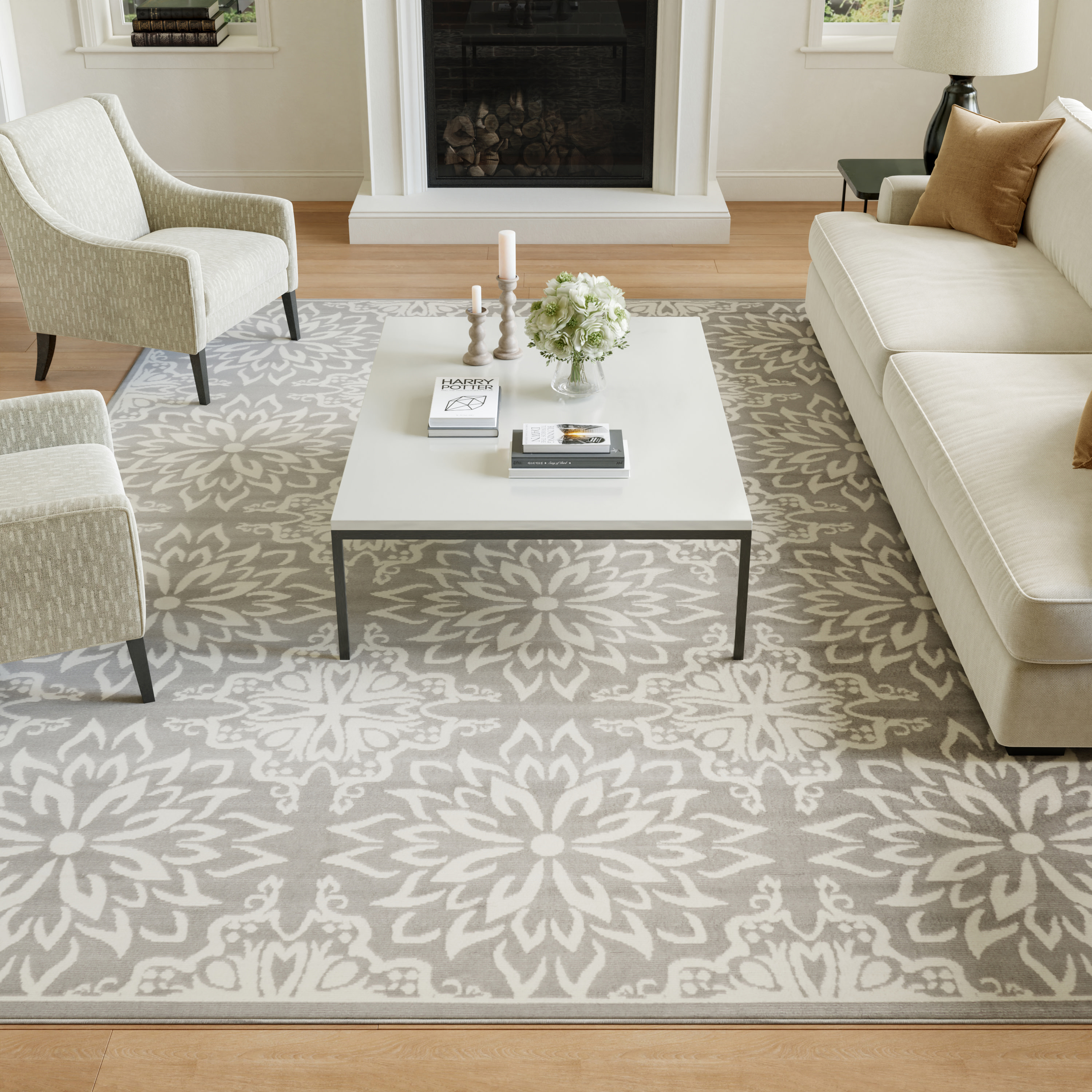 Nourison Jubilant 8'6" x 12' Ivory/Grey Farmhouse Indoor Rug