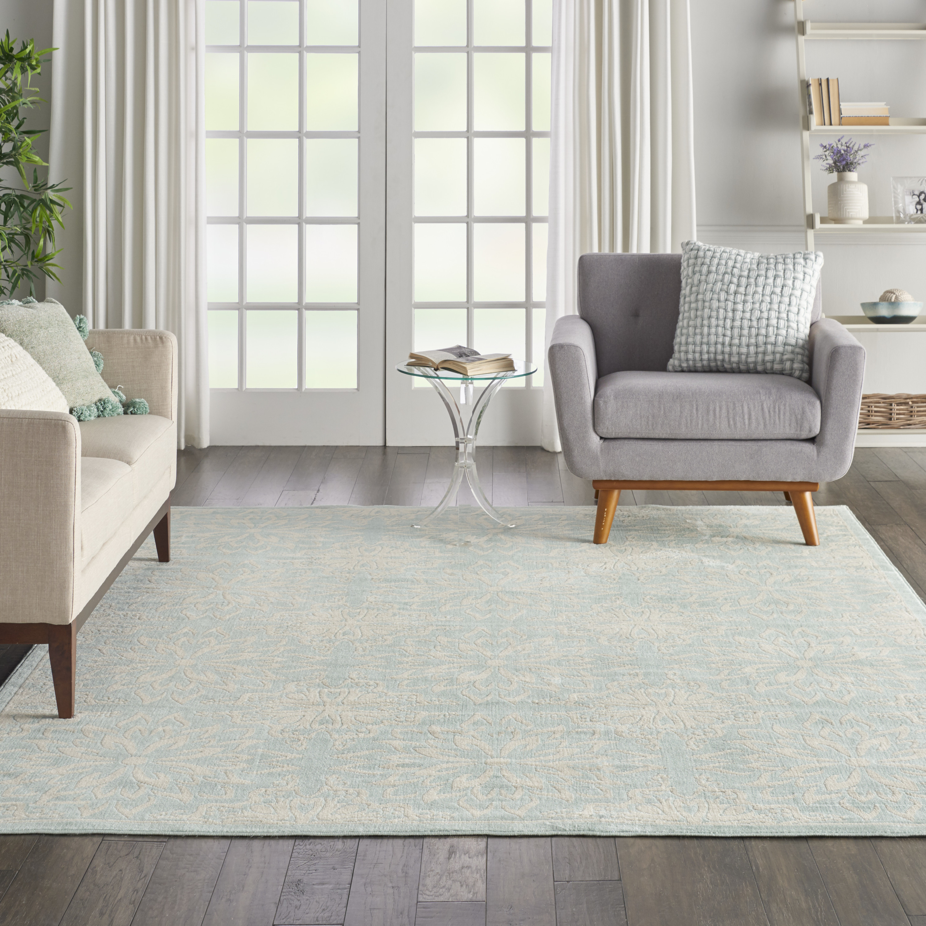 Nourison Jubilant 7'10" x 9'10" Ivory Green Farmhouse Indoor Rug