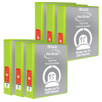 BAZIC Products&reg; 3-Ring View Binder with 2 Pockets, 1.5", Lime Green, Pack of 6 BAZ4144-6