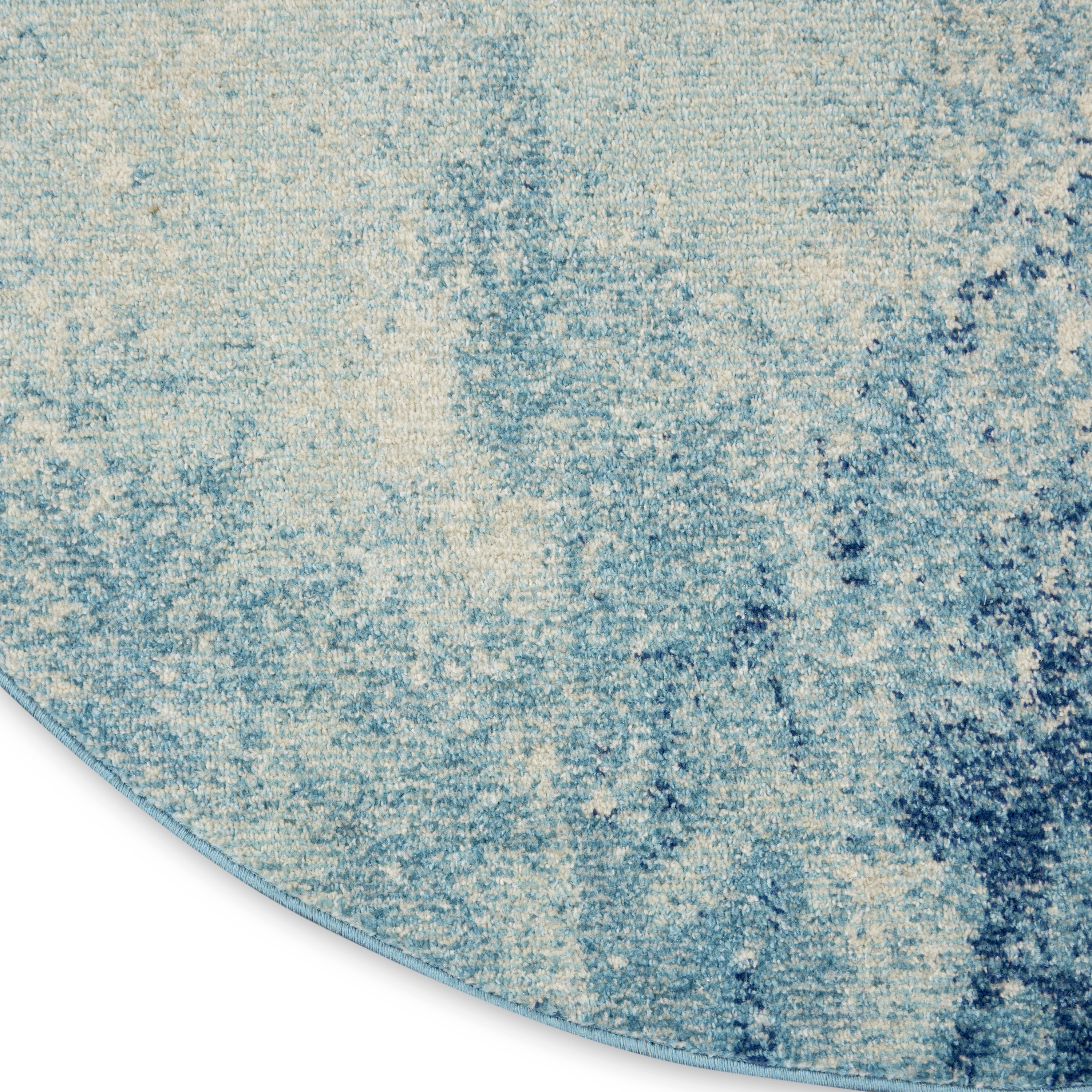 Nourison Passion 8' x Round Navy Light Blue Modern Indoor Rug