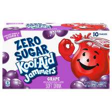 Kool-Aid Jammers Grape Zero Sugar Artificially Flavored Drink, 10 ct Box, 6 fl oz Pouches