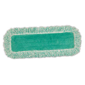 Rubbermaid Commercial, Light Microfiber Hook & Loop Dust Mop With Fringe, 18"W, Green