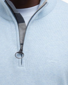 Cotton Half-Zip Jumper Ocean Sky