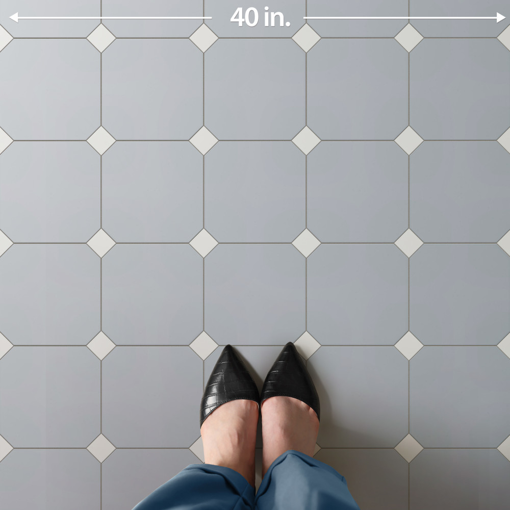 Vaudeville Octagon Humo with Taco Nacar 7-7/8 in. x 7-7/8 in. Porcelain Floor and Wall Tile