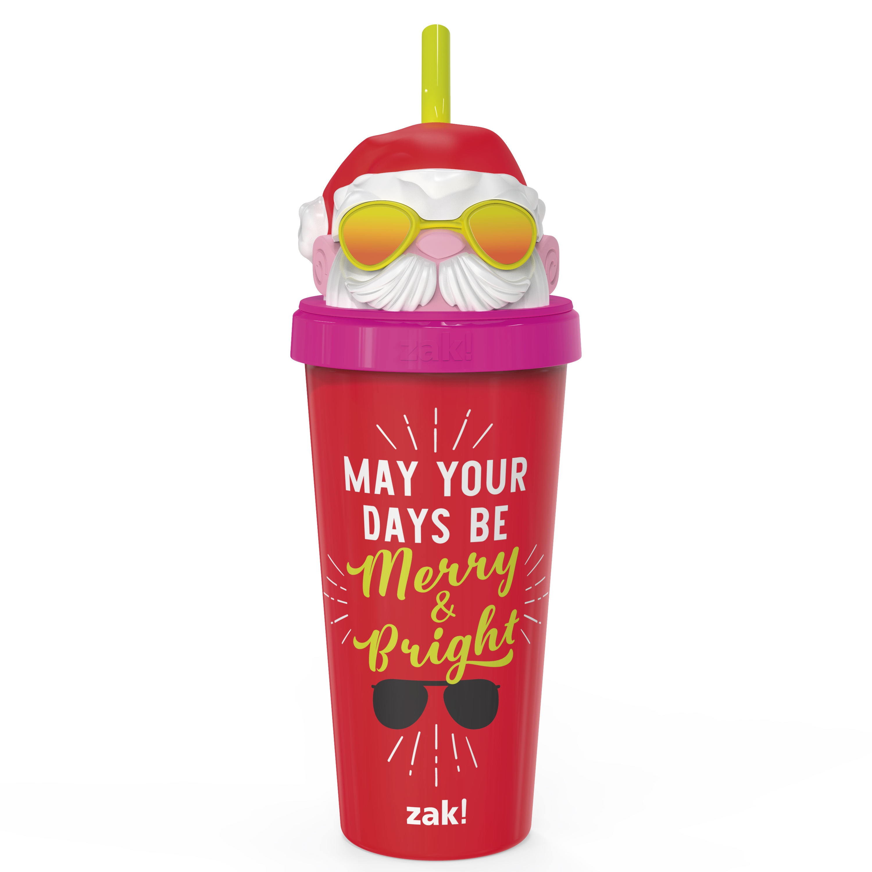 Zak Holiday 18 ounce Reusable Plastic Tumbler, Santa slideshow image 1 Zak Holiday 18 ounce Reusable Plastic Tumbler, Santa slideshow image 1