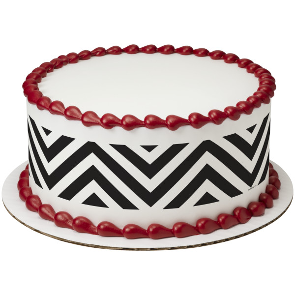 Black & White Chevron PhotoCake® Edible Image® Strips