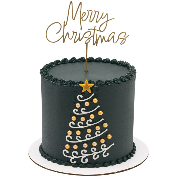Merry Christmas Gold Vertical Layon