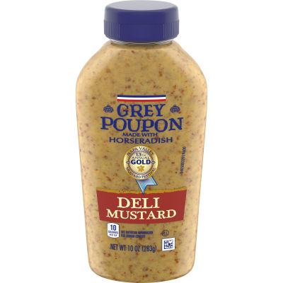 Grey Poupon Deli Mustard with Horseradish, 10 oz Bottle