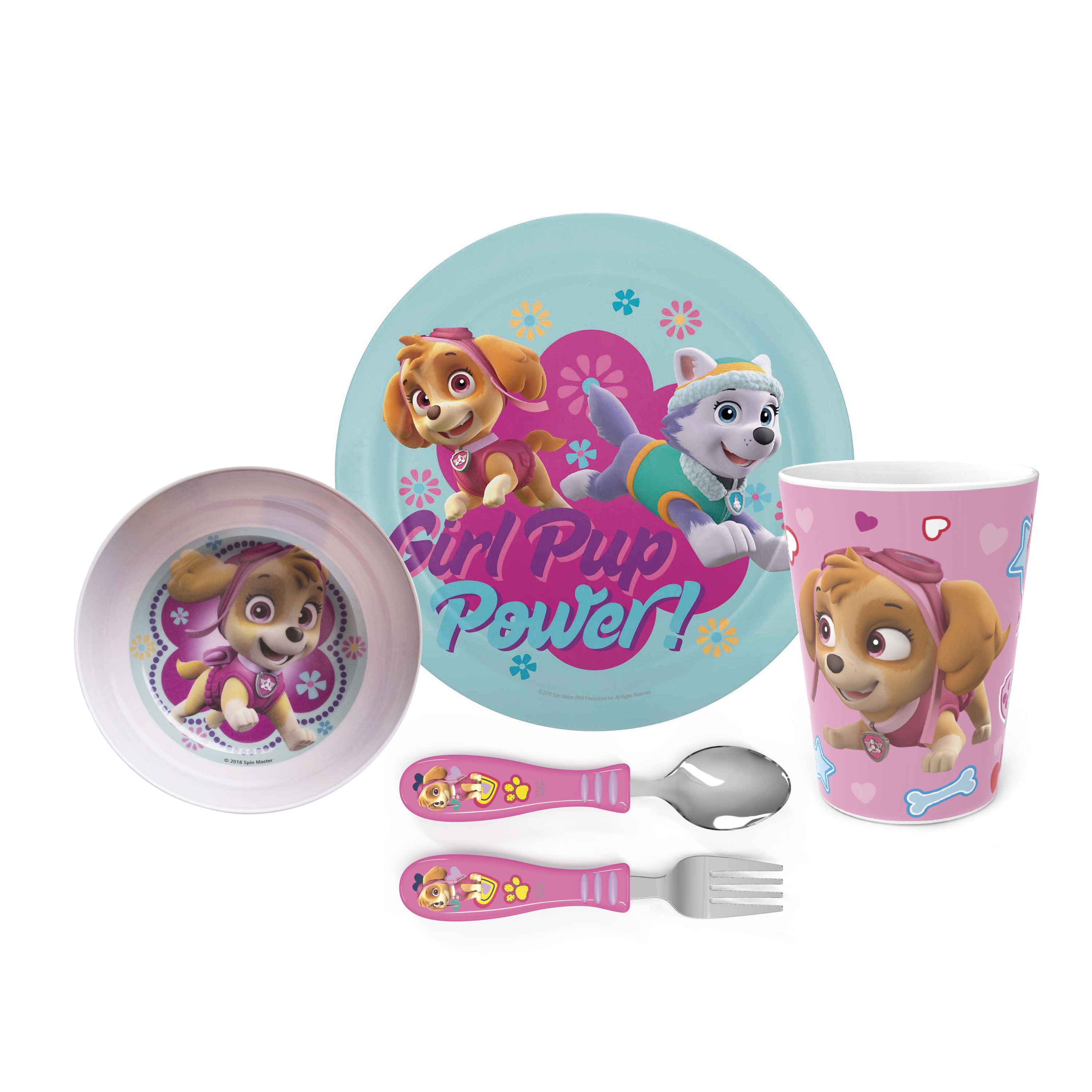 Paw Patrol Dinnerware Set, Skye and Everest, 5-piece set slideshow image 1 Paw Patrol Dinnerware Set, Skye and Everest, 5-piece set slideshow image 1