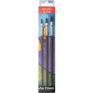 Artist Signature Collection by Evan Woodruffe, Acrylic Brushes, Assorted, 3 Brush Set