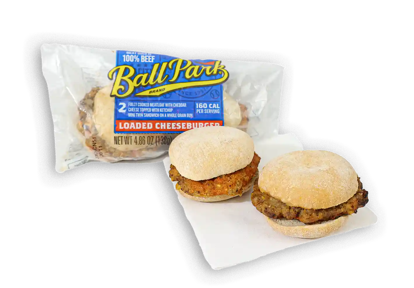 Ball Park® Individually Wrapped Loaded Cheeseburger Mini Twin Sandwiches, 80/4.86 oz._image_1