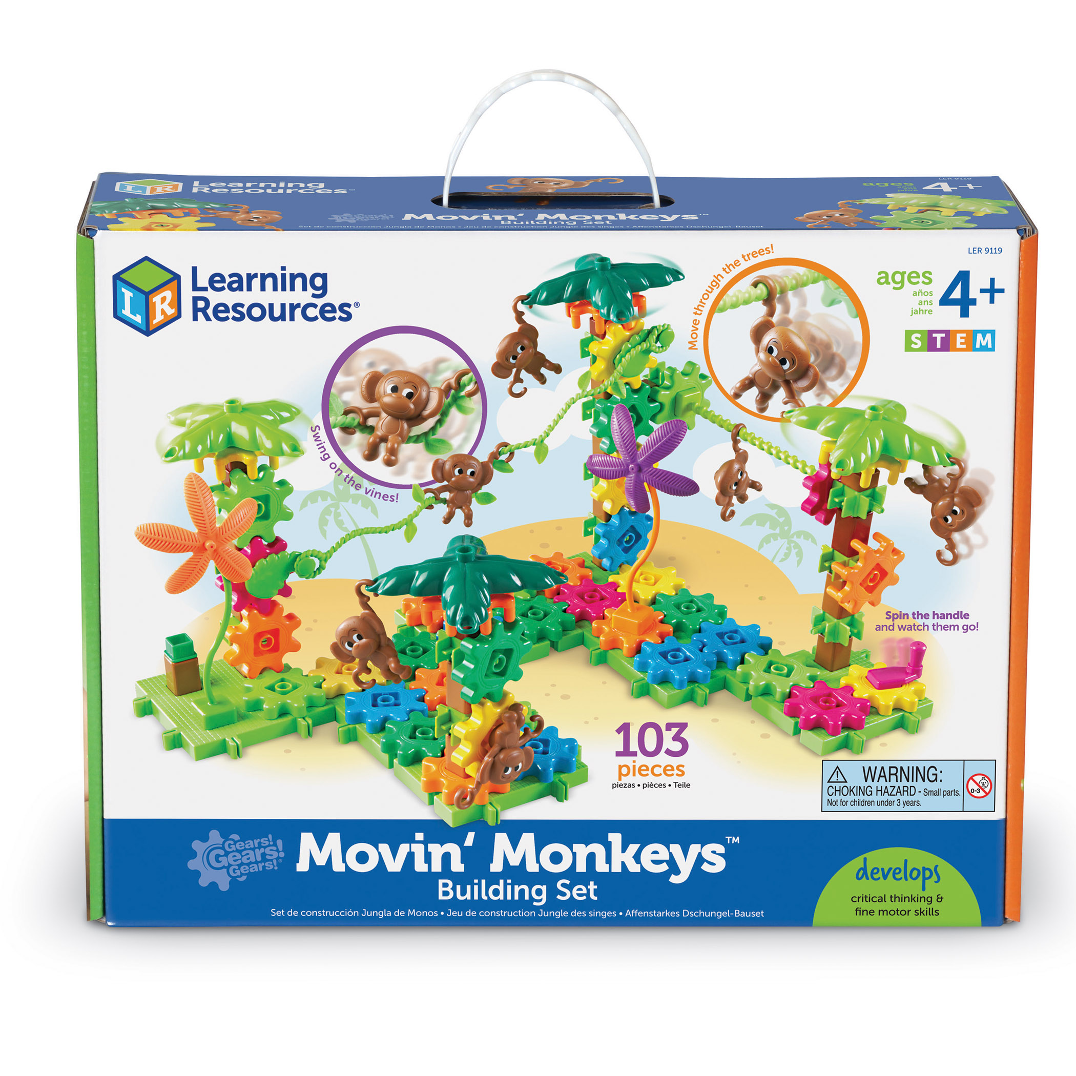 Learning Resources Gears! Gears! Gears! Movin' Monkeys Building Set, 103 Pieces image number null