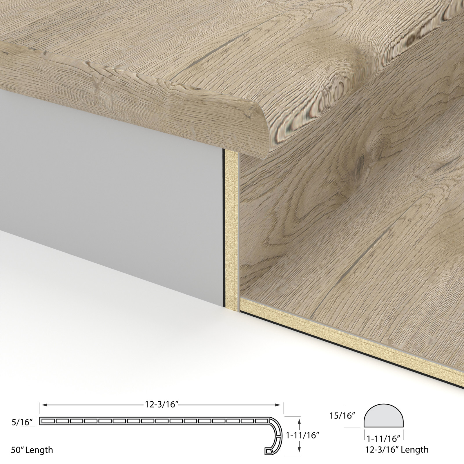 Skimboard Shore Laguna Vinyl Stair Tread w/ Cap view 4
