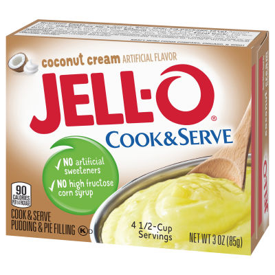 Jell-O Cook & Serve Coconut Cream Pudding & Pie Filling, 3 oz Box