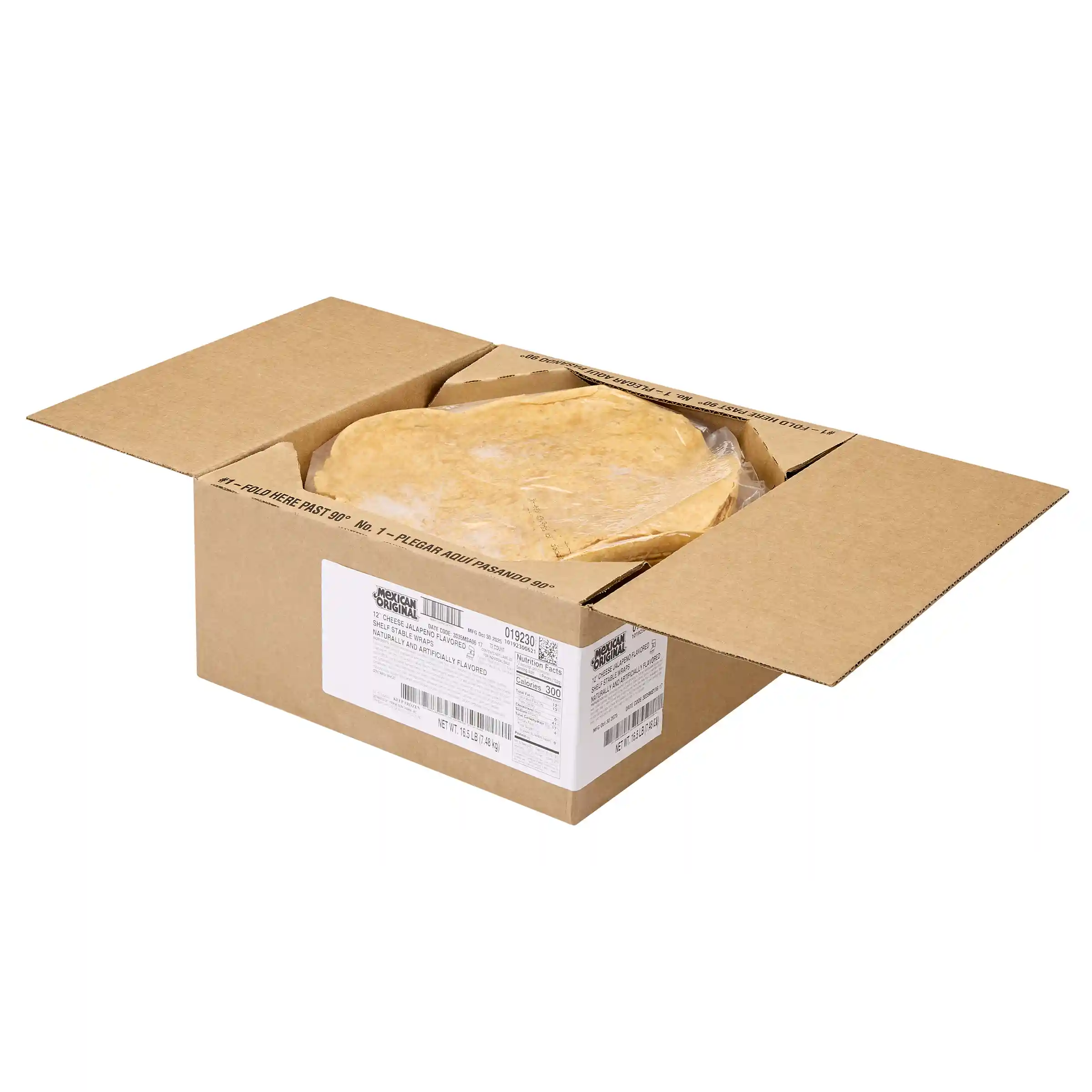 Mexican Original® 12-inch Cheese Jalapeño-Flavored Shelf Stable Wraps_image_4