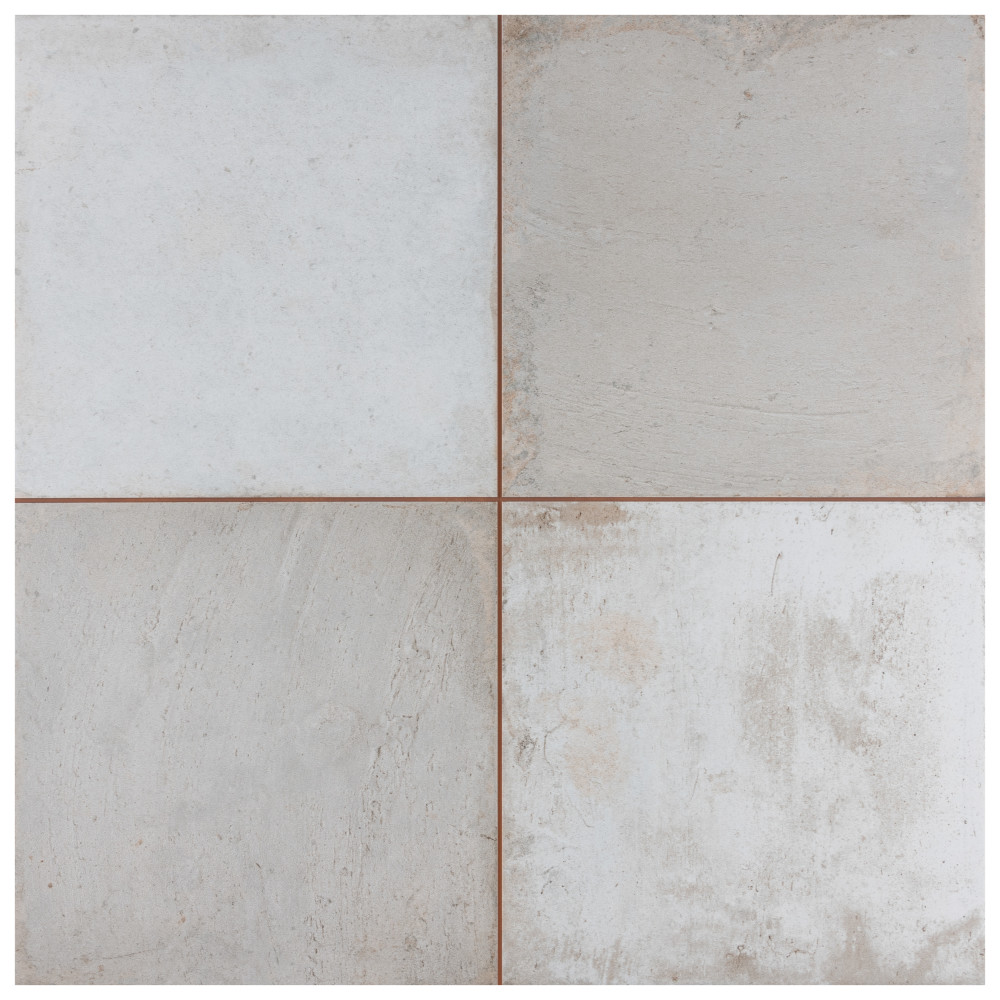 Kings Clay Checker Silver 17-5/8 in. x 17-5/8 in. Ceramic Floor and Wall Tile