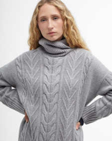 Beatrix Cable-Knit Mini Dress Grey Marl