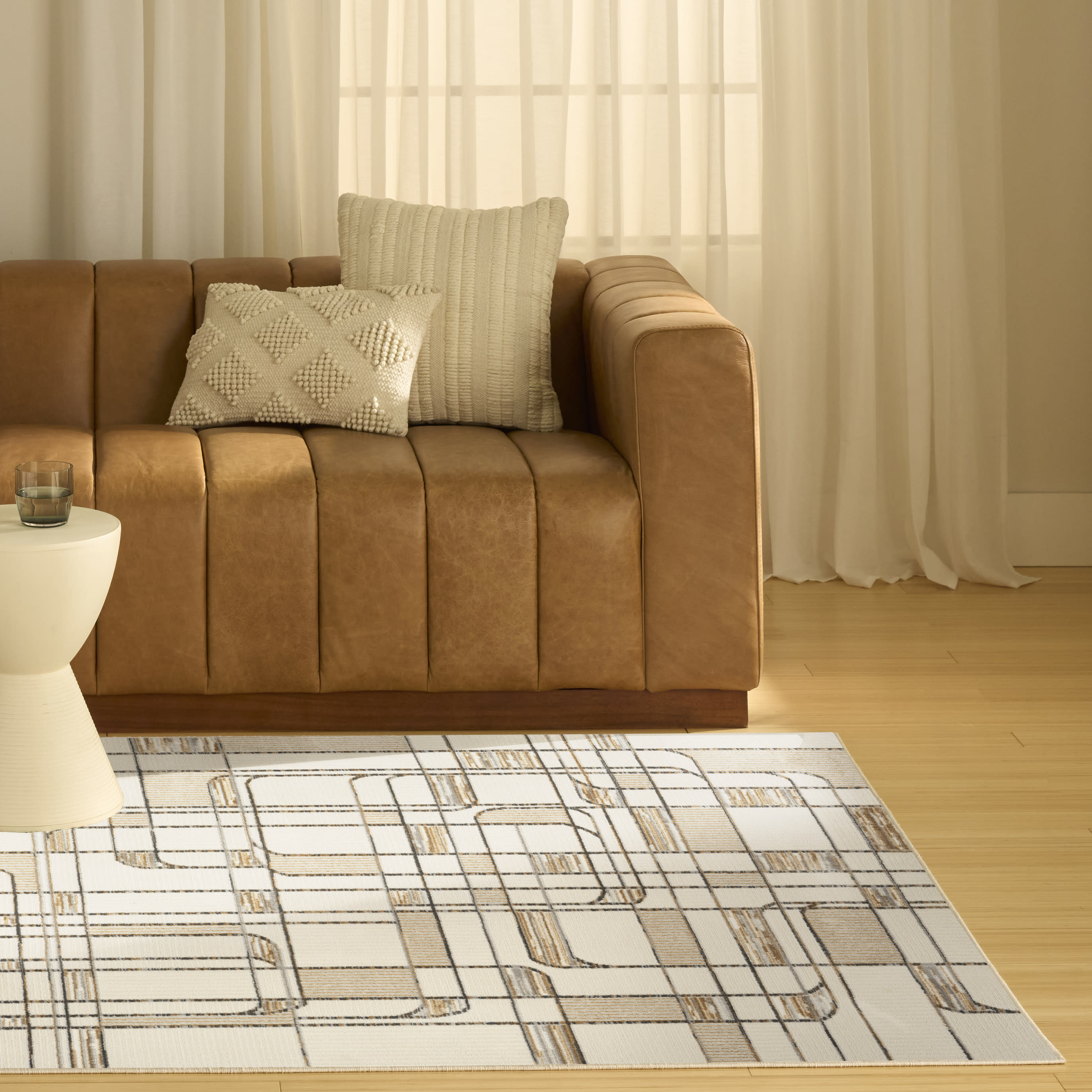 Nourison Nordic 4' x 6' Ivory Multicolor Mid-Century Modern Indoor Rug