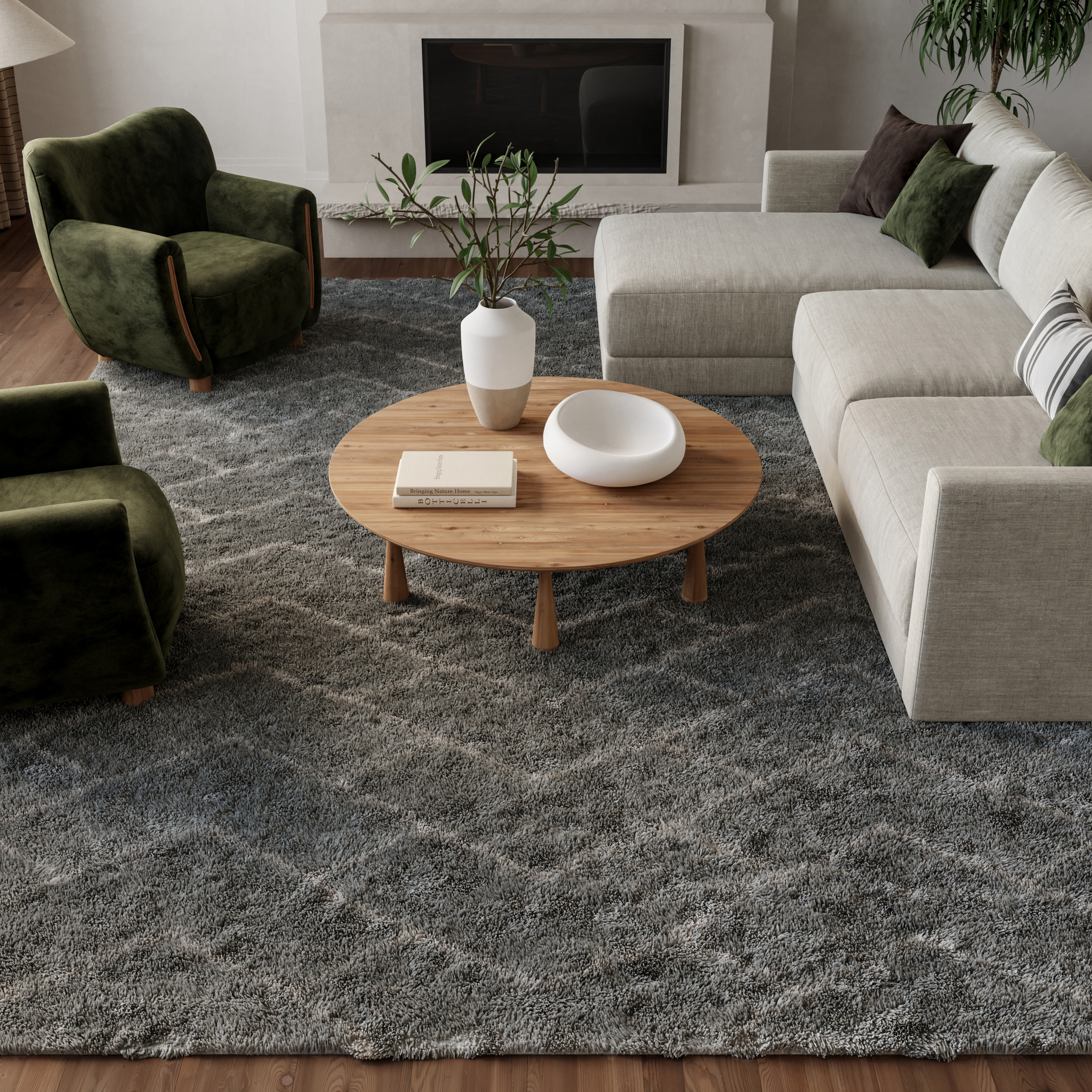 Nourison Dreamy Shag 7'10" x 9'10" Grey Shag Indoor Rug