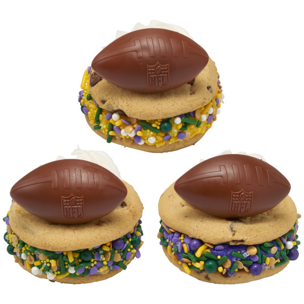 NFL Brown Football with Shield Cupcake Rings