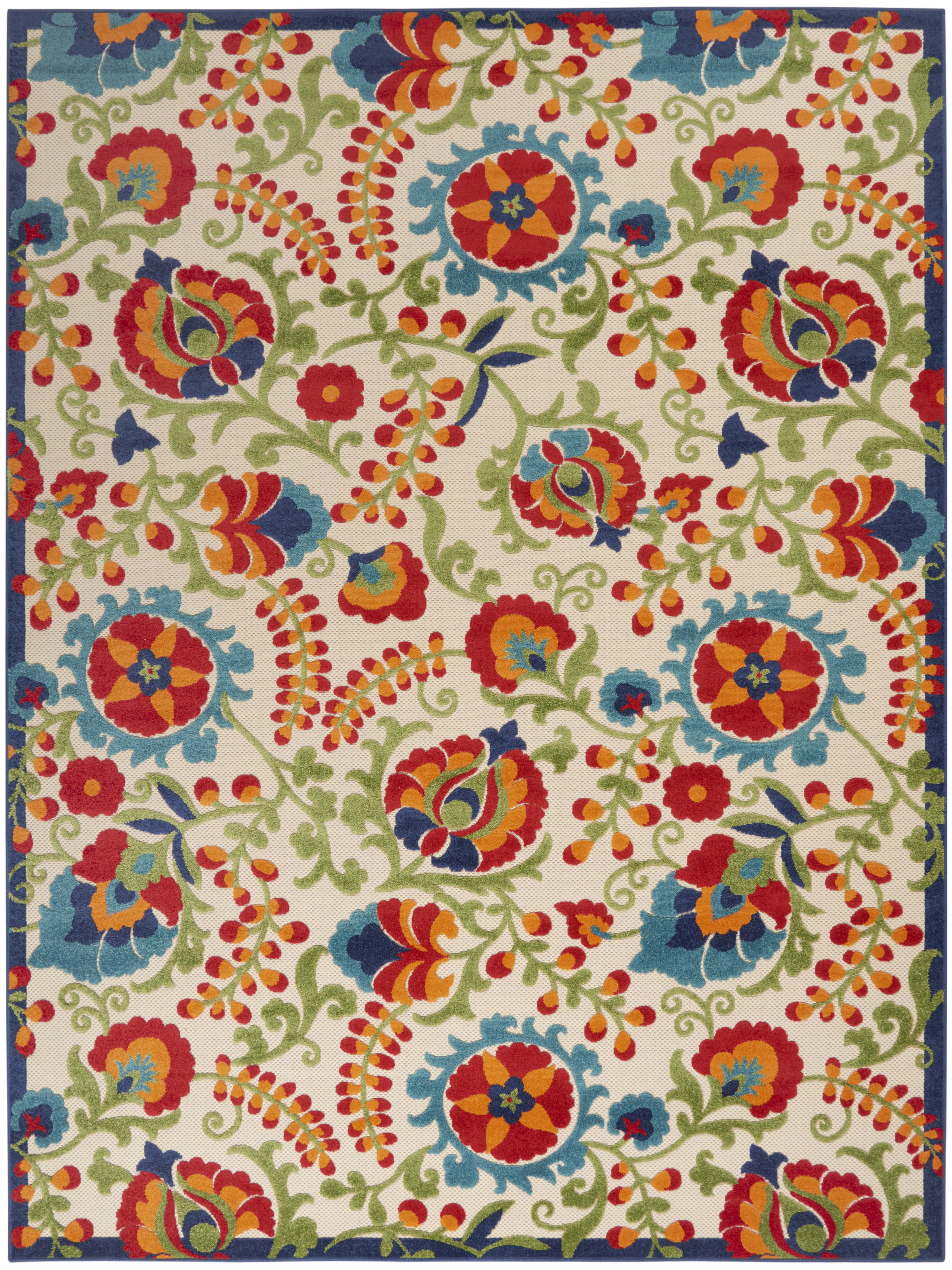 Nourison Aloha 7' x 10' Multicolor Farmhouse Rug