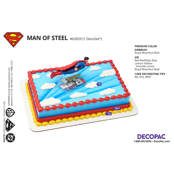 Superman™ Man of Steel Cake Decorating Instruction Card