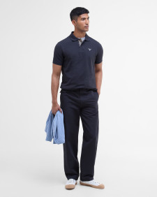 Tartan Pique Polo Shirt Navy-Dress