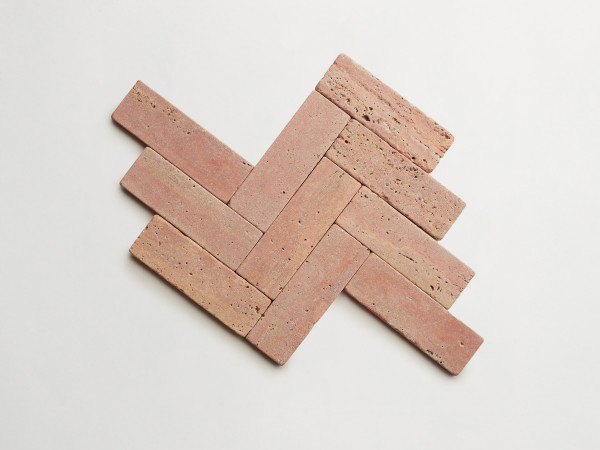 lapidary: girata | baguette | red travertine | tumbled 