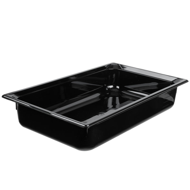 Full-size 4-inch-deep Super Pan® high-temperature plastic pan in black