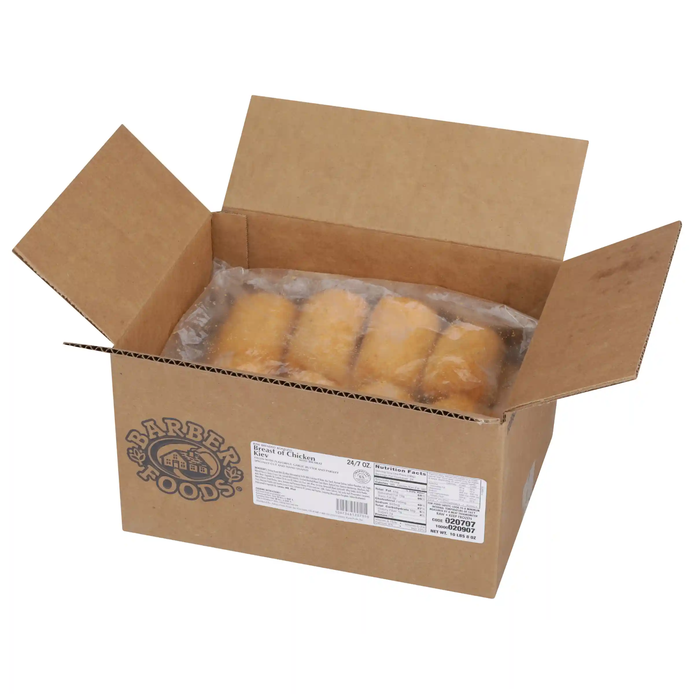 Barber Foods® Uncooked Breaded Chicken Kiev Boneless Stuffed Chicken Breasts 7 oz._image_4