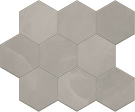 Aquarius Gray 4×4 Hexagon Mosaic