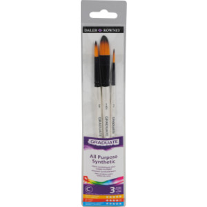 Graduate Watercolor Brush Set, Synthetic, 3 Pieces