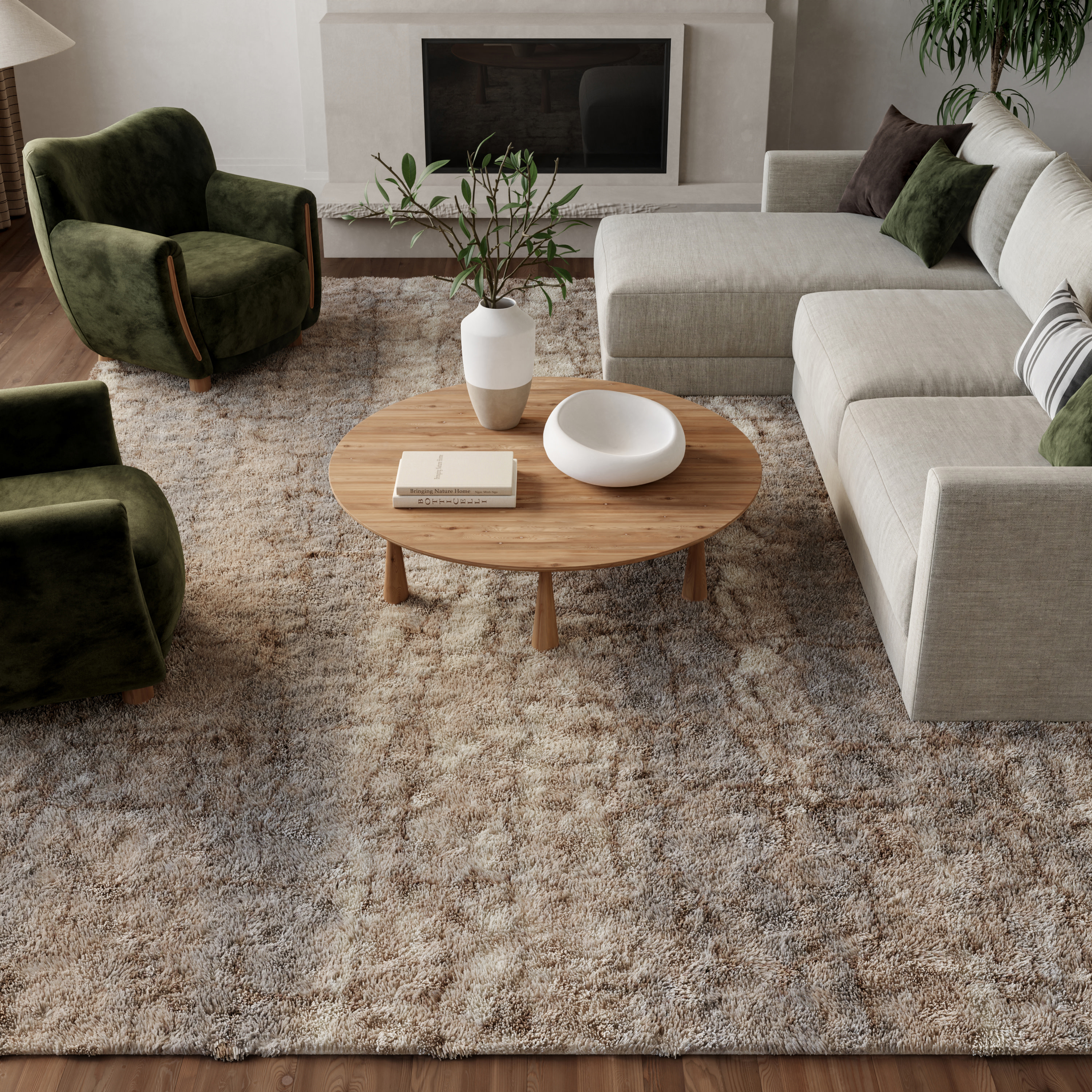 Nourison Dreamy Shag 9' x 12' Ivory Beige Shag Indoor Rug