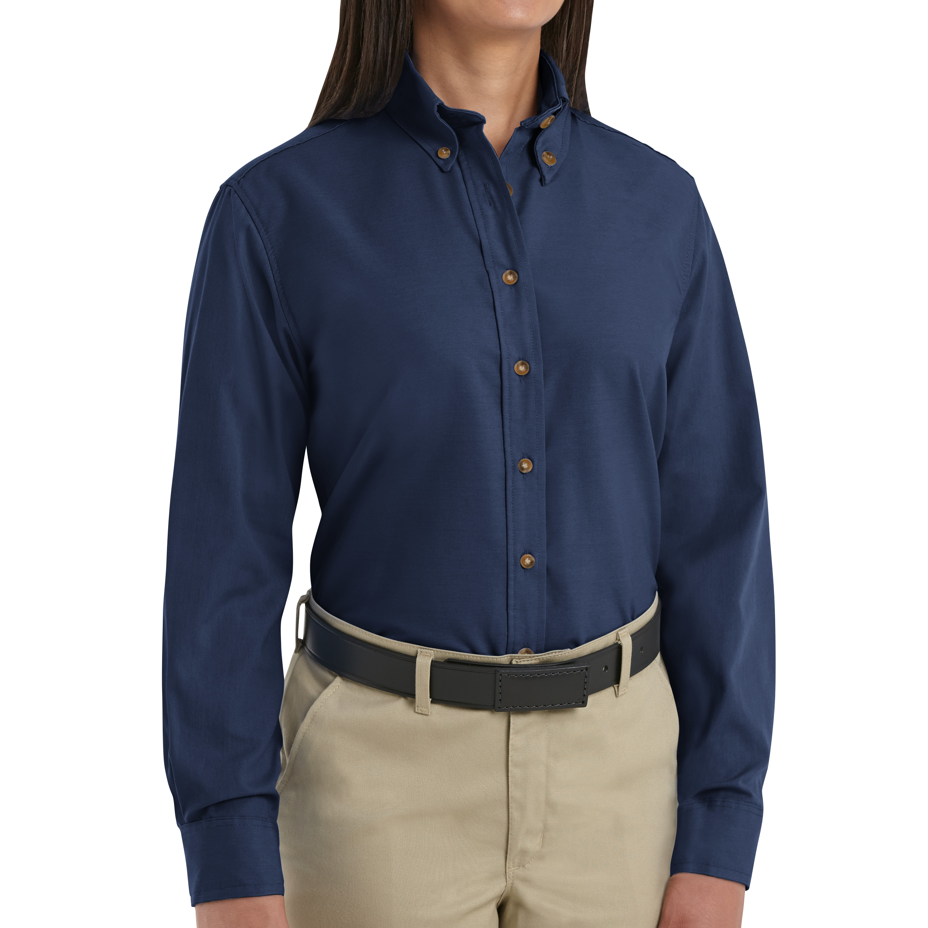 Camisa de vestir de popelina de manga larga Red Kap para mujer - Imagen 14 de 17