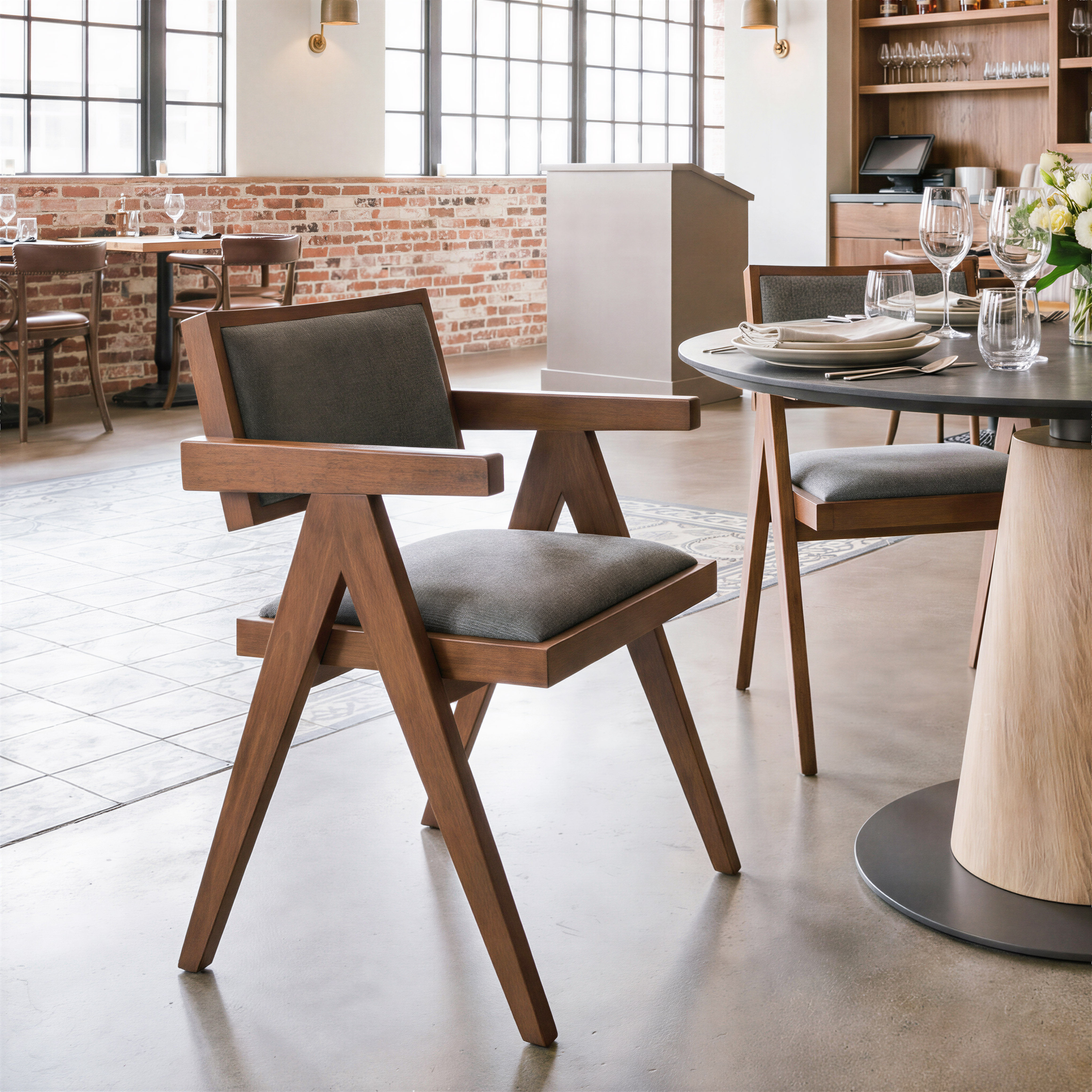 Delhi Dining Chair (Set of 2) Gray & Walnut product image