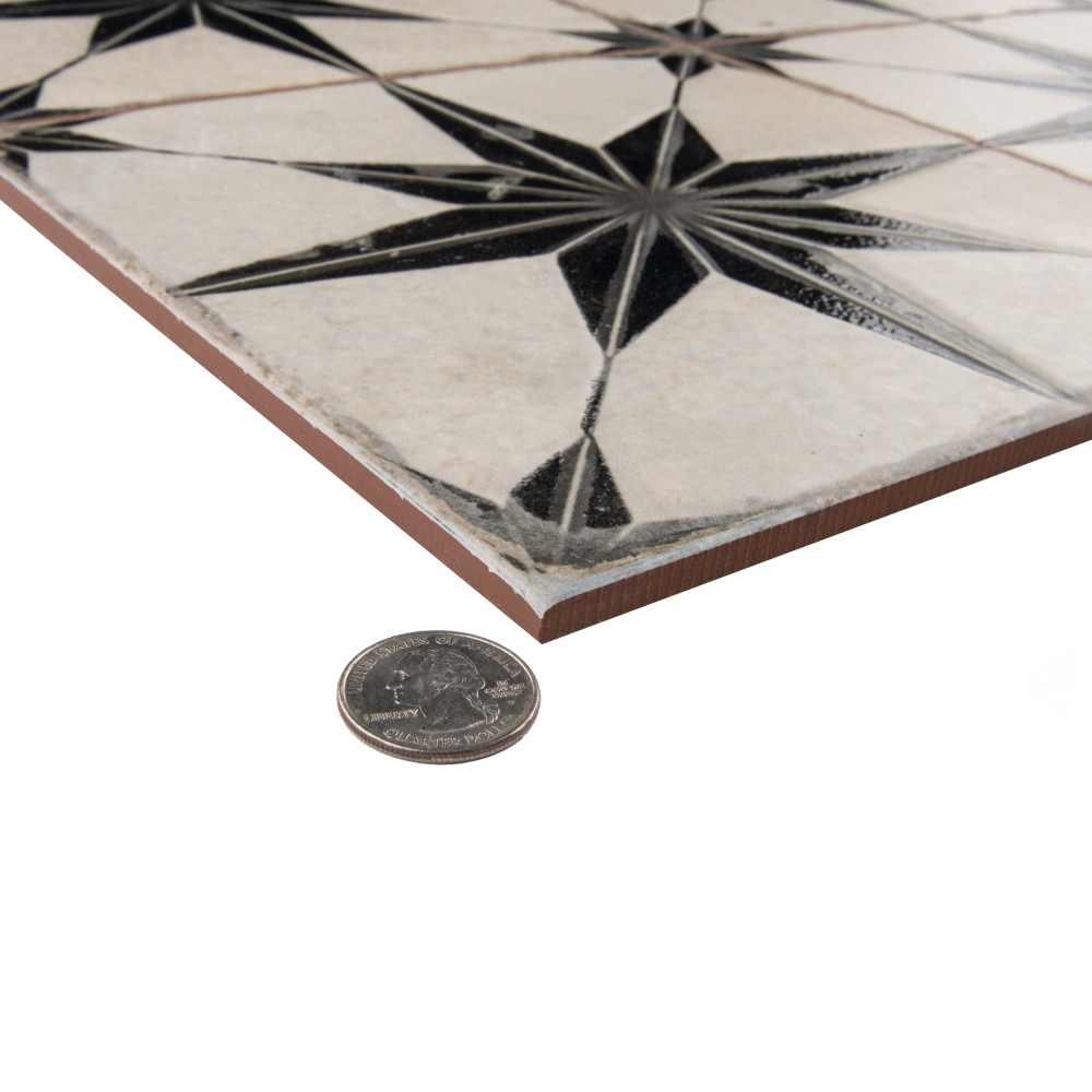 Kings Star Luxe Nero 17-5/8 in. x 17-5/8 in. Ceramic Floor and Wall Tile