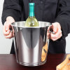 4 ½-quart stainless steel wine bucket in mirror and satin finish with handles