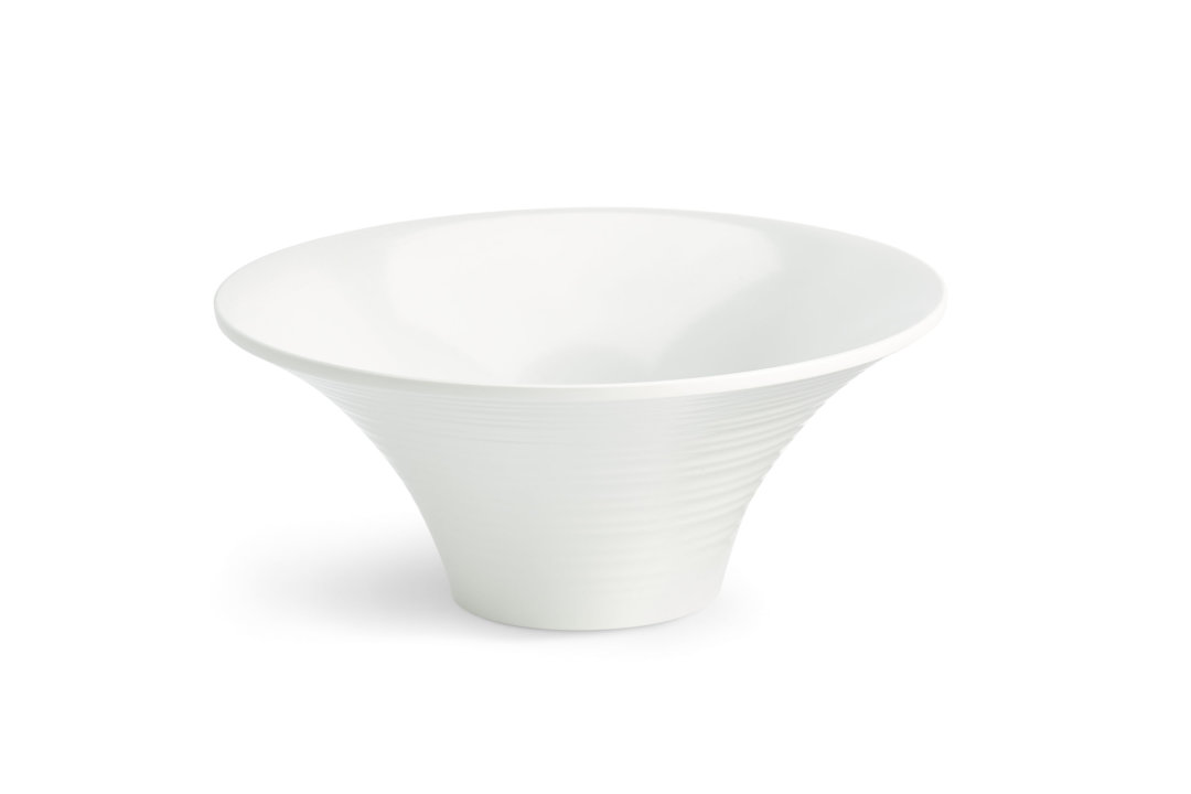 Medium White Cubic Melamine Pedestal Bowls