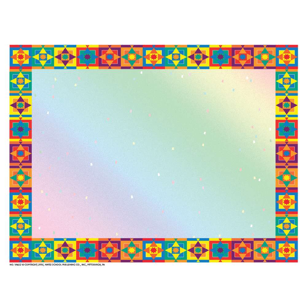 Multicolored Border Certificate Paper Hayes® H...