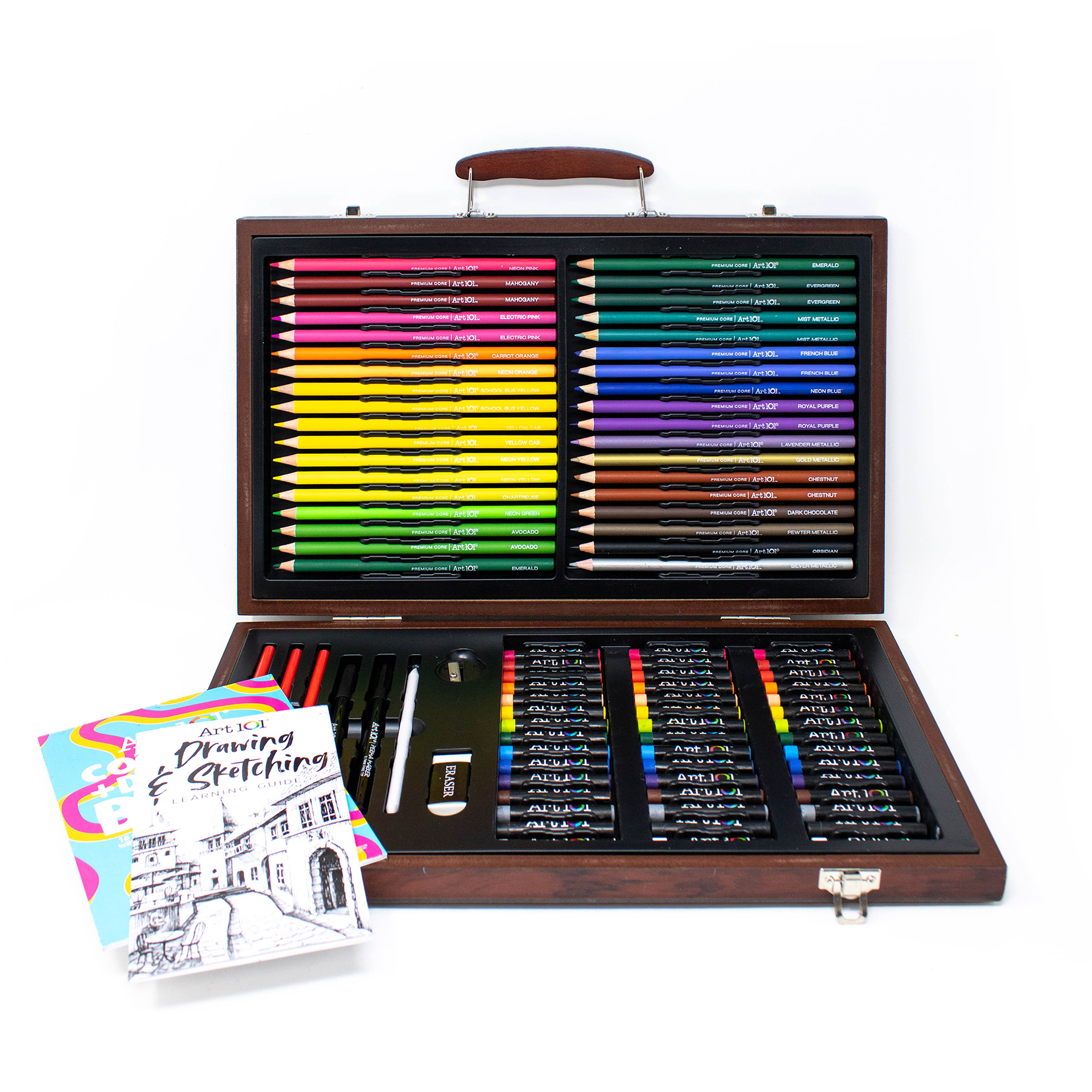 Art 101 Draw & Color Wood 106-Piece Art Set image number null