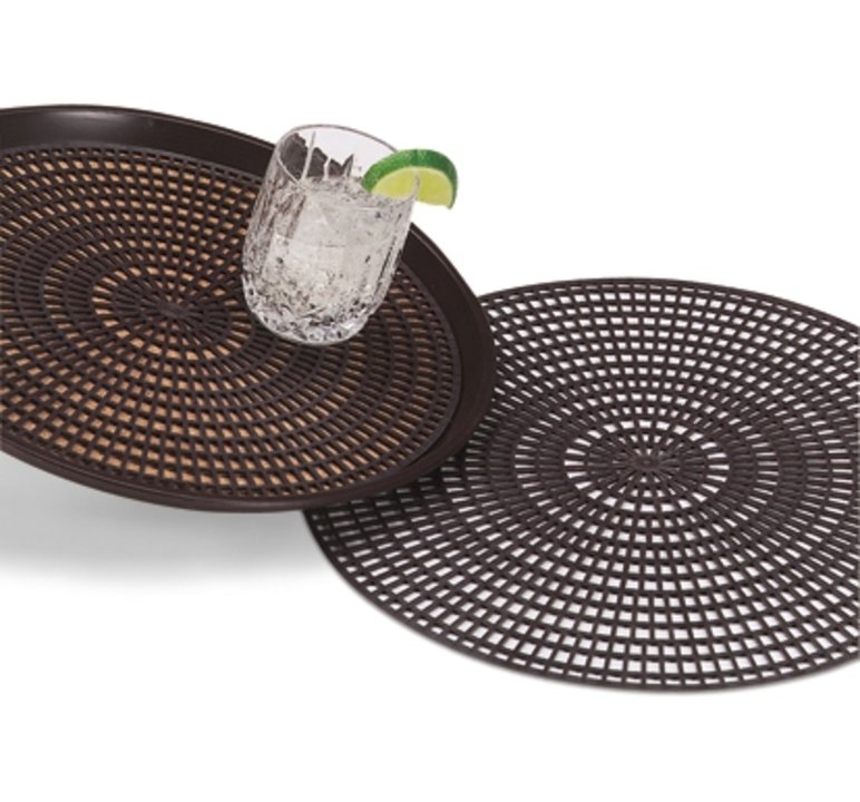 12 ½-inch round antiskid mat in chocolate