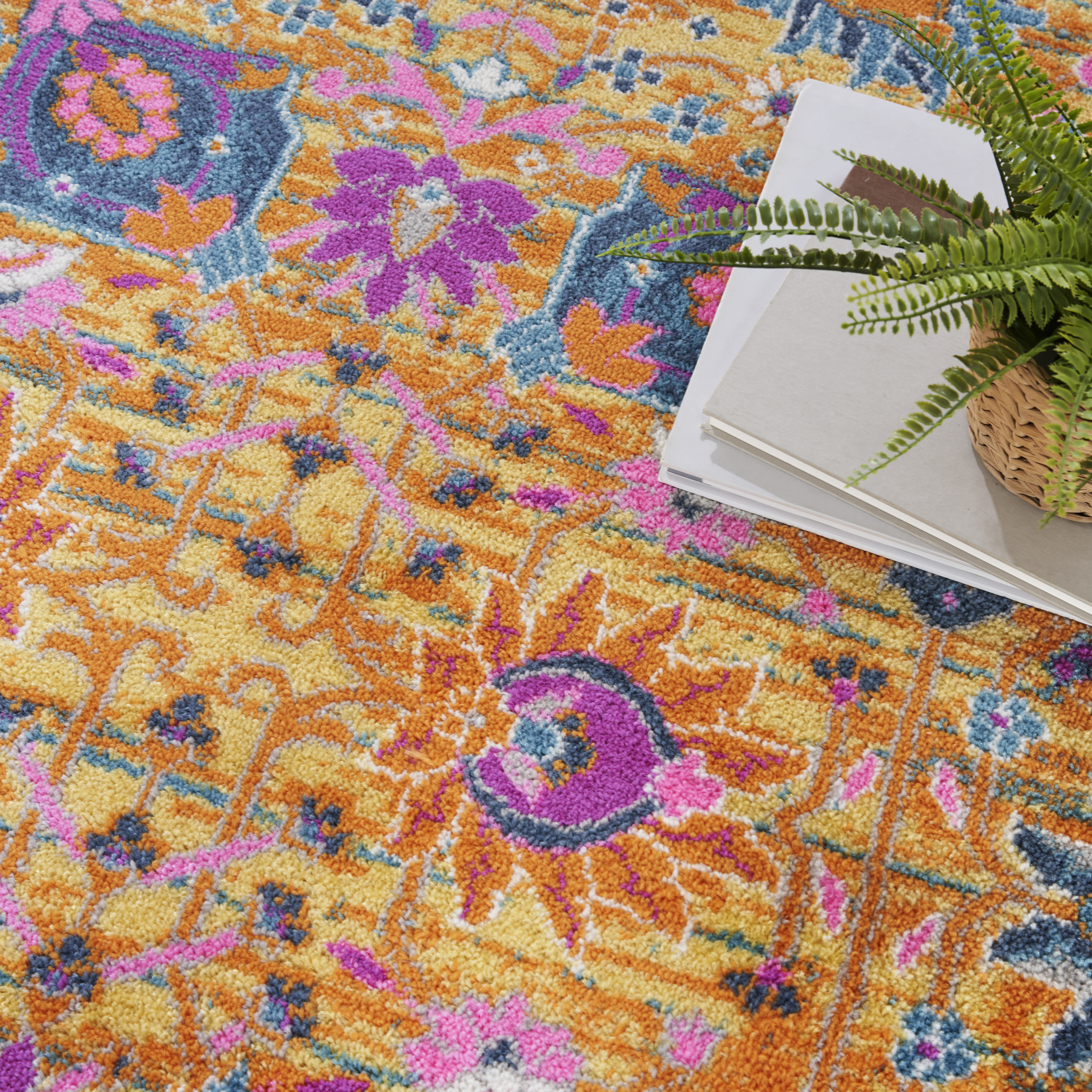 Nourison Passion 5' x Round Sunburst Bohemian Indoor Rug