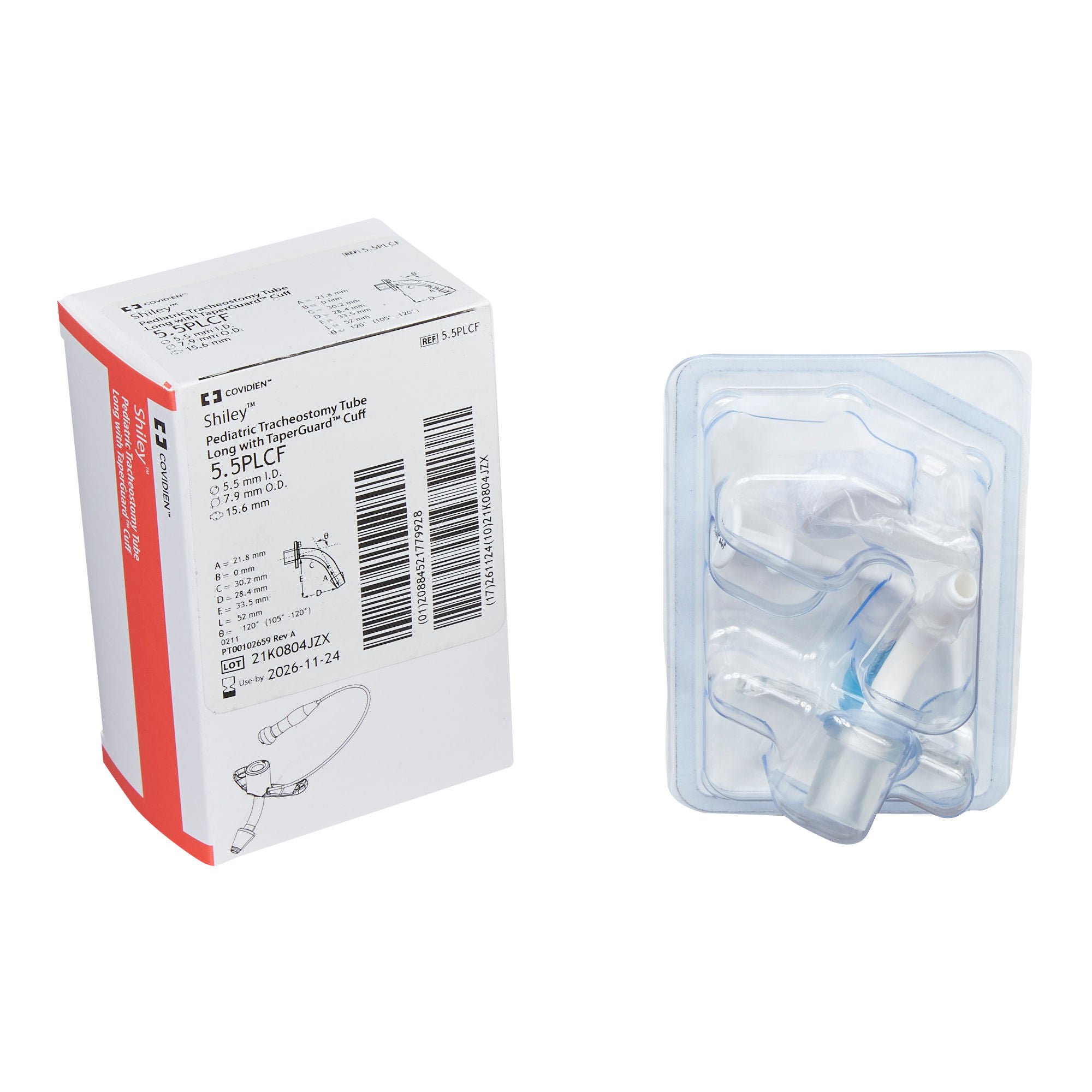 Medtronic MITG TUBE, TRACH TAPERGUARD W/CUFF PED XLNG 5.5MM