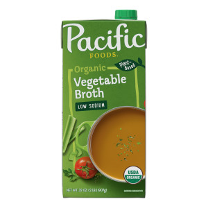 Pacific Foods® Low Sodium Organic Vegetable Broth, 32 oz Carton (Case of 12)